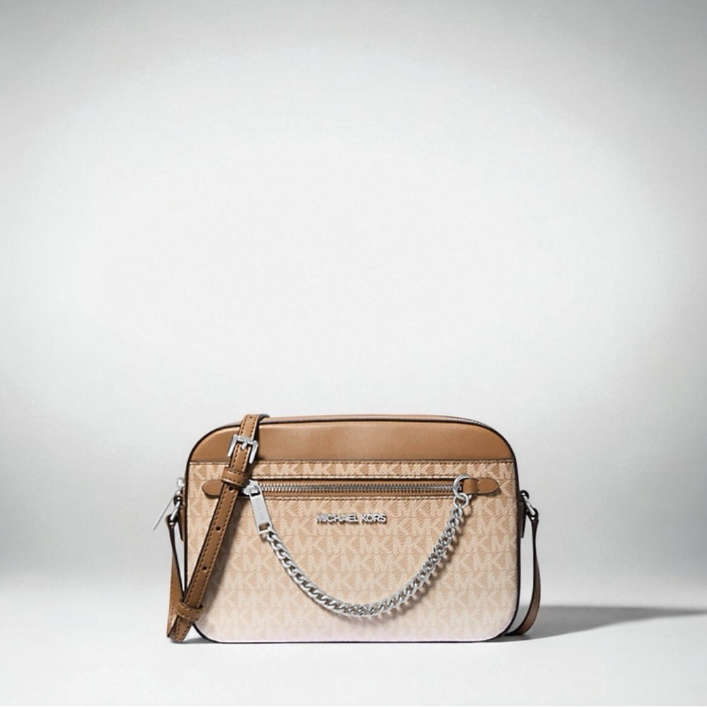 Michael Kors Jet Set Large Ombré Signature Logo Crossbody-Husk-R $398